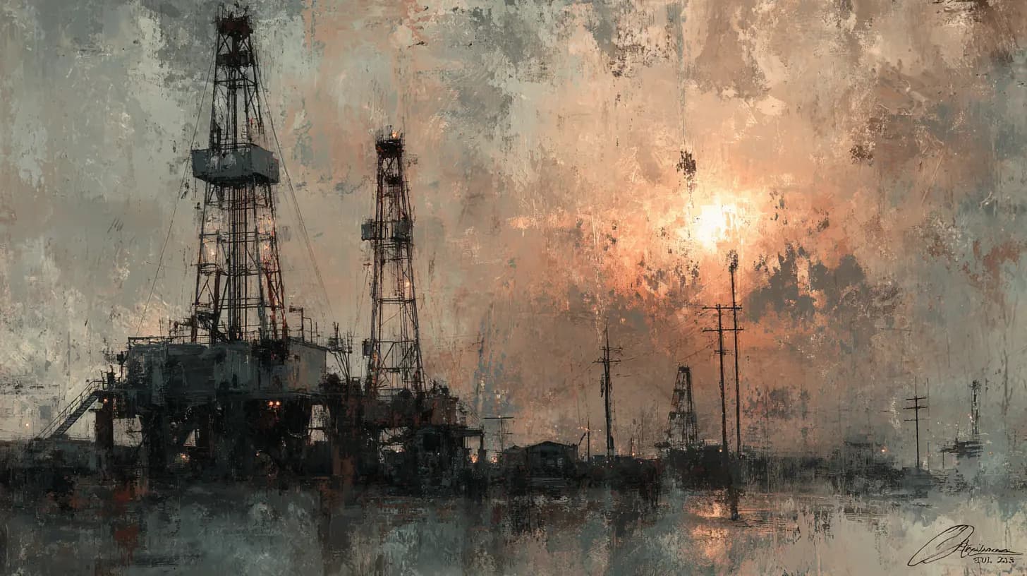 Permian Basin oil field landscape at sunset for Landman filming and history coverage
