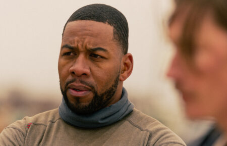 Intense flames and smoke rising into the night sky, representing the multi-million dollar practical pyrotechnics and explosion costs in Landman