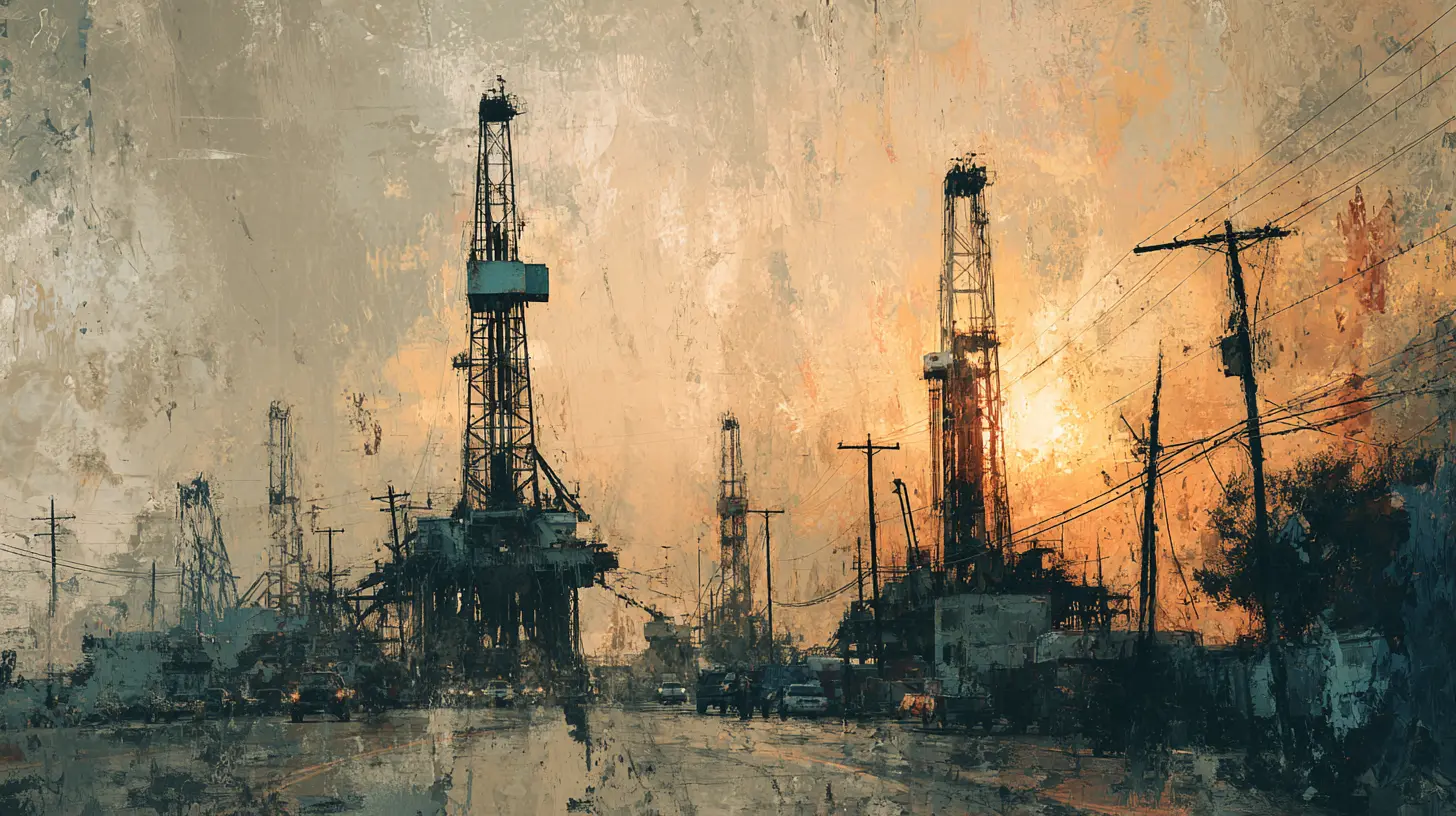 West Texas oil fields at dusk, representing the world of Landman